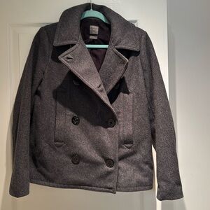 Charcoal grey pea jacket. Excellent condition